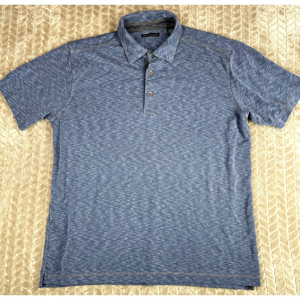 Age of Wisdom Polo Mens L Blue Short Sleeve Golf Outdoors Casual Performance